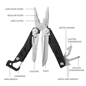 Pince <span class=keywords><strong>multifonction</strong></span> 12 en 1, couteau <span class=keywords><strong>de</strong></span> poche portable avec clip <span class=keywords><strong>de</strong></span> ceinture et étui pour la survie en plein air, le camping, la pêche, la chasse - Product Image 2