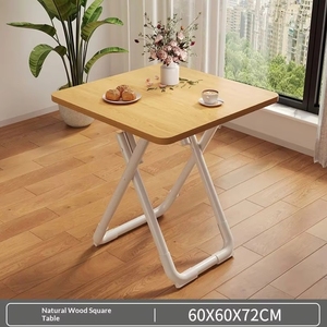 <span class=keywords><strong>Table</strong></span> pliante moderne avec plateau en <span class=keywords><strong>bois</strong></span> et pieds en métal, pas d'<span class=keywords><strong>assemblage</strong></span> requis, pour la maison, la cuisine, le café, le restaurant - Product Image 1