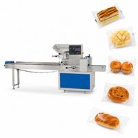 Machine d'emballage automatique de pain pour restaurants, machine d'emballage de produits de boulangerie, machine d'emballage flow pack pour biscuits destinée aux usines alimentaires