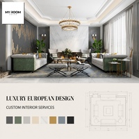 Servicio de Diseño de Interiores para Viviendas Residenciales con Diseño de Sala de Estar Contemporánea y Visualización
