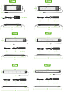 12 18 24 36 48 55 Inci 20W 25W 35W 40W 50W 60W Lampu LED Akuarium Bawah Air RGB Timer 24/7 AUTO ON/OFF