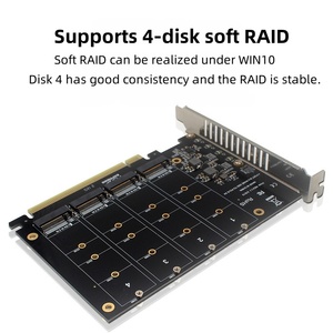 4 منافذ <span class=keywords><strong>M</strong></span>.2 NVME إلى PCIe X16 بطاقة محول في المخزون - Product Image 4