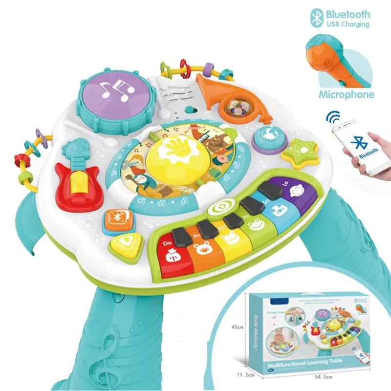 2023 प्रारंभिक शिक्षा बच्चों के शैक्षिक खिलौना बहु-कार्यात्मक सीखने टेबल प्रकाश संगीत के साथ बच्चे के लिए ब्लूटूथ