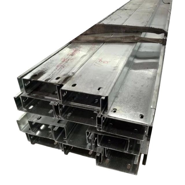 Quality Geocharm C Chape/U Shape Strut Channel GB Standard Hot Dip Galvanized Steel Perforated Purlin Roof Truss Cutting Bending