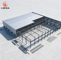 Nave para Ganado de Acero Galvanizado, Cobertizo para Ganado, Estructura de Acero Industrial Prefabricada Resistente al Viento