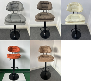 Tabourets de bar pivotants rembourrés confortables orange très vendus <span class=keywords><strong>pour</strong></span> la <span class=keywords><strong>cuisine</strong></span>, chaises de bar ergonomiques de <span class=keywords><strong>haute</strong></span> qualité avec dossier - Product Image 2
