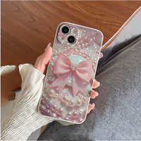 Coque de téléphone portable en silicone TPU à bords droits avec nœud papillon imprimé pour iPhone 7 8 X Xr Xs 11 12 13 14 15 16 17 Pro Max