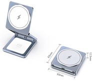 Stasiun Pengisian Daya Nirkabel Magnetik 3-in-1 Ultra-Tipis 15W yang Laris Manis, Pengisi Daya Cepat Portabel dari Aluminium Alloy untuk iPhone