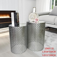 Ensemble de 2 tables basses en métal doré, style américain, écologiques, en fer, luxe moderne, meubles de salon, Lander Wholesale