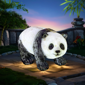 Escultura de resina de fibra de vidrio animal 3D personalizada, fábrica de China, lámpara de Panda animada de tamaño real, molde, decoraciones navideñas, exposición de jardín - Product Image 3