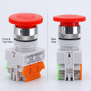 Botón de Parada de Emergencia Autoblocante de 22 mm, Rojo, Tipo Hongo, LAY37 PBC Y090 - Product Image 5