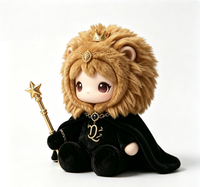 Figurine en peluche du zodiaque Lion en PVC, Poupée Roi Lion avec Couronne et Baguette Magique, Jouet d'art en boîte mystère personnalisé ODM pour collection, Cadeau Premium