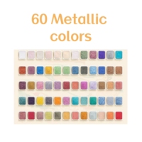 Aquarelle OEM multicolore portable peint 60 couleurs gâteau métallique casseroles en plastique aquarelle pour l'art