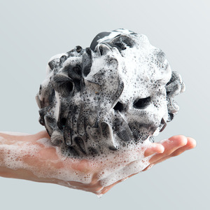 Éponge de bain noire douche luffa pouf boule doux bambou charbon de bois maille bouffées en vrac grand Luffa <span class=keywords><strong>Loufa</strong></span> bouffée exfoliant corps épurateur - Product Image 6