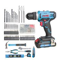 FIXTEC Perceuse-visseuse sans fil électrique à batterie 20v Ensemble combiné de perceuse-visseuse manuelle avec kit d'accessoires de 221 pièces