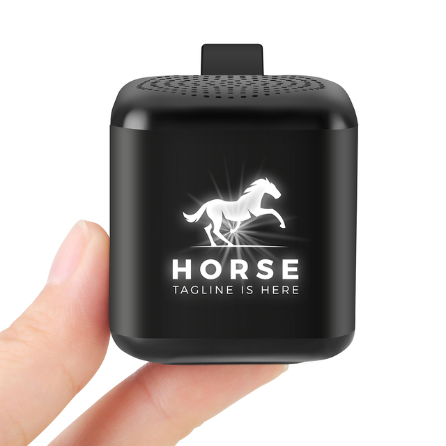 Wholesale Promotional Gift Gadget OEM Portable Mini Cube Wireless Speaker with Silicon Lanyard and  Custom Light up Laser Logo