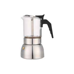 Olla de café espresso de <span class=keywords><strong>acero</strong></span> <span class=keywords><strong>inoxidable</strong></span> moderna, componentes de vidrio, resistente a altas temperaturas, multifuncional, portátil, para uso doméstico - Product Image 5