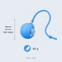 Juguete Inteligente para Gatos con Bola Rodante Automática de 6 cm, Eléctrico, con Luz LED, de Plástico, Interactivo, para Ejercitar y Evitar el Aburrimiento, con USB