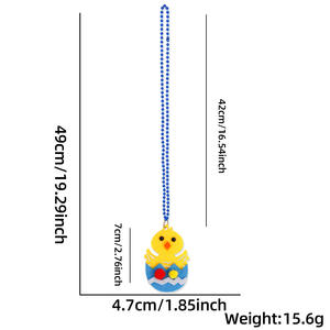 Collar <span class=keywords><strong>de</strong></span> Pascua con Colgante <span class=keywords><strong>de</strong></span> Conejito, Zanahorias, Huevo Colorido y Pollito, Joyería <span class=keywords><strong>de</strong></span> Moda para Fiesta <span class=keywords><strong>de</strong></span> Pascua - Product Image 5