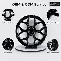 Rueda de Aleación DW de Diseño Dividido, Negro Brillante, Cóncava Profunda, para Vehículos SUV, OEM, Venta al Por Mayor Directa de Fábrica, Personalizada, 16, 17, 18, 19, 20, 22, 24 Pulgadas