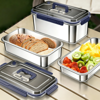 304 RVS verzegelde bewaardozen voor verse voedsel, maaltijdvoorbereidingsdozen, voedselbewaarcontainers, lunchboxen