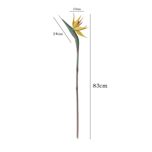 Fleur artificielle Ruilisi Oiseau de paradis, couleurs automnales, en PVC souple, pour décoration intérieure et accessoires de mariage - Product Image 5