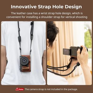 Pour SMALLRIG étui pour appareil photo Style Vintage pour Panasonic <span class=keywords><strong>LUMIX</strong></span> S9 demi-cuir cadre en aluminium poignée en bois 1/4 "-20 trou fileté fait - Product Image 6