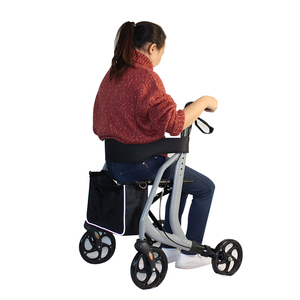 Andador de movilidad plegable gris para adultos, ayuda médica para caminar de aleación de aluminio, andador para uso doméstico para ancianos - Product Image 1
