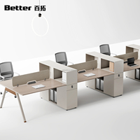 Bureau double moderne haut de gamme avec rangement complet, construction robuste, montage facile, alimentation électrique pour usage en bureau.