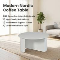 Table basse nordique en laque blanc crème, vente en gros, étiquette privée OEM disponible, conception de logo personnalisée, mobilier de salon