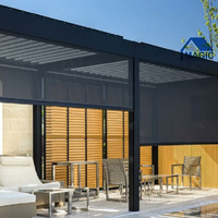 Auvent magique imperméable Bioclimatique Couverture étanche Louvre toit persienne Gazebo extérieur en aluminium Pergola