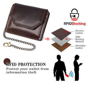 กระเป๋าสตางค์ AndoBag RFID Block แบบสั้นสำหรับผู้ชาย วินเทจ ใส่บัตรได้ หนังวัวแท้ พร้อมช่องใส่เหรียญและสายคล้องคอ รุ่น 880 - Product Image 3