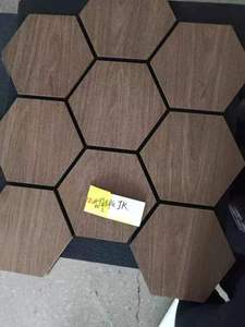 Panneau acoustique en laine de bois hexagonal 3D DIY, <span class=keywords><strong>beige</strong></span>, hexagonal, MDF, placage de chêne naturel/couleurs mélamine - Product Image 4