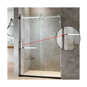 2023 Luxury Single Sliding Simple Shower Rectangular Room Waterproof Modern Frameless Shower Doors Cabinet Unit