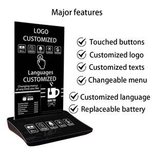 Sistem panggilan Restoran Artom nirkabel dengan tombol sentuh dan pemegang <span class=keywords><strong>menu</strong></span> - Product Image 3