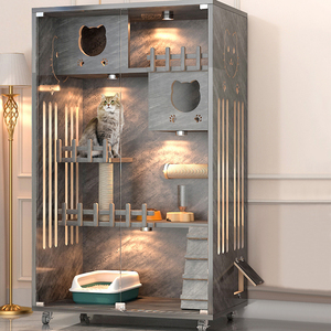 Solid <b>Wooden</b> Household Cabinet <b>House</b> Kitty Pet Indoor Luxury Villa - Product Image 1