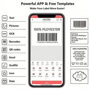 Étiqueteuse Marklife P50, mini étiqueteuse sans encre pour codes-barres, rangement domestique, petite imprimante d'étiquettes sans fil, fabricant d'autocollants - Product Image 4