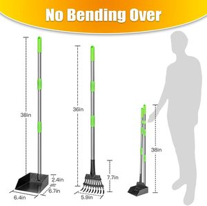 Langlebiger Hundekot-Sammler, Edelstahl-Kotgreifer mit Langem Griff, Schaufel, Kehrschaufel, Reinigungsset - Product Image 2