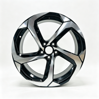 Jantes JWYC 17-19 pouces 5x114.3 5x100 Flow Formed, finition noire usinée, 5 branches, type turbine, compatibles Civic WRX
