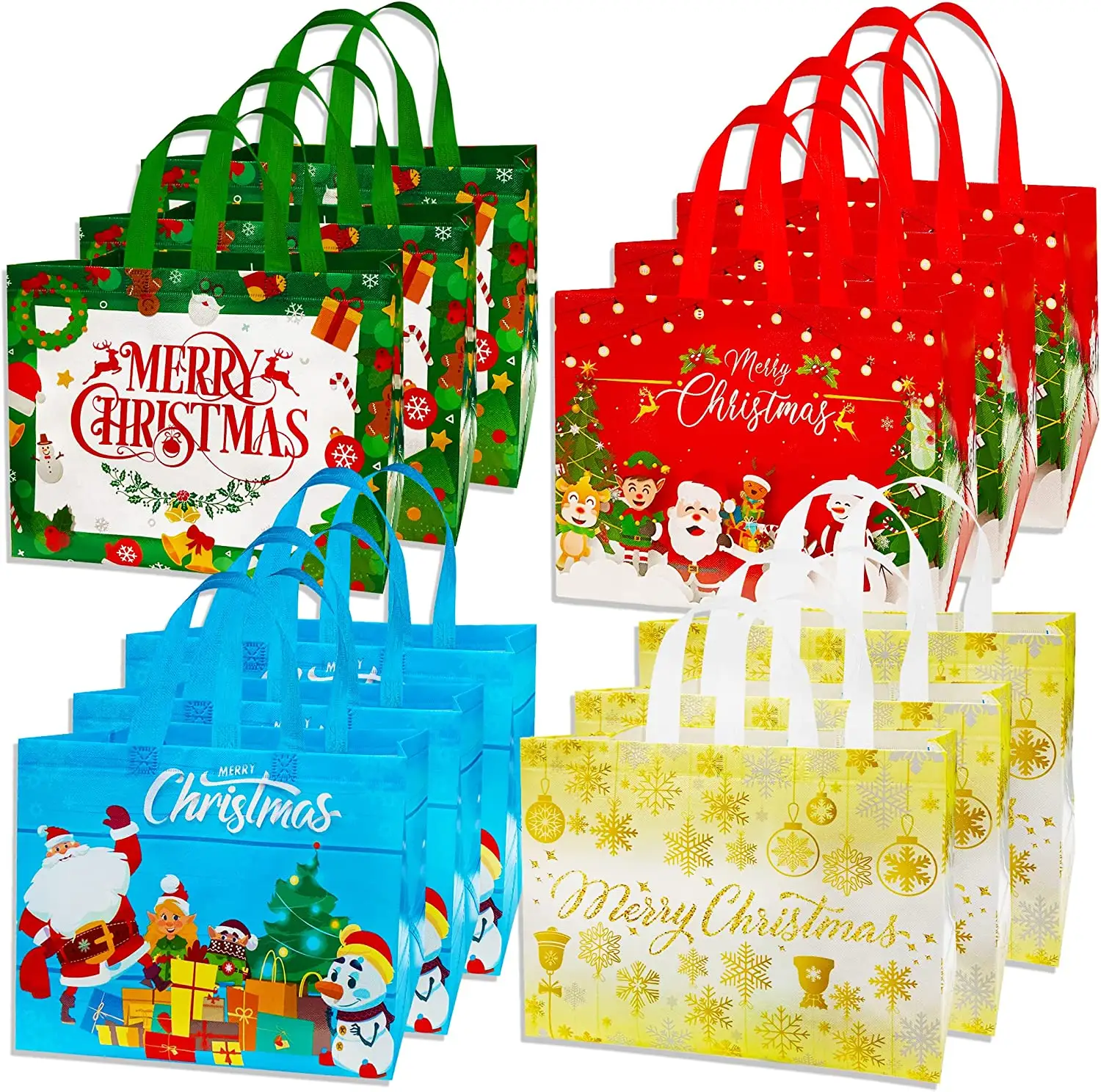 Werbe Weihnachten Ultraschall Laminierte RPET Tasche Flasche Einkaufen Vlies Tasche Recycling Anime Custom Printed Vlies Taschen