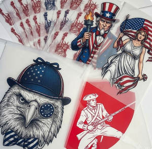 Film de transfert thermique lavable pour vêtements, motifs Aigle patriotique et Oncle Sam, pour le 4 juillet, Jour de l'Indépendance des États-Unis, Qualité supérieure - Product Image 1