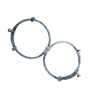 One Deer With You <b>Couple</b> <b>Bracelet</b> Magnetic Woven Design For Lovers Gift Unisex Jewelry Tibetan Silver SS 005 - Product Image 1