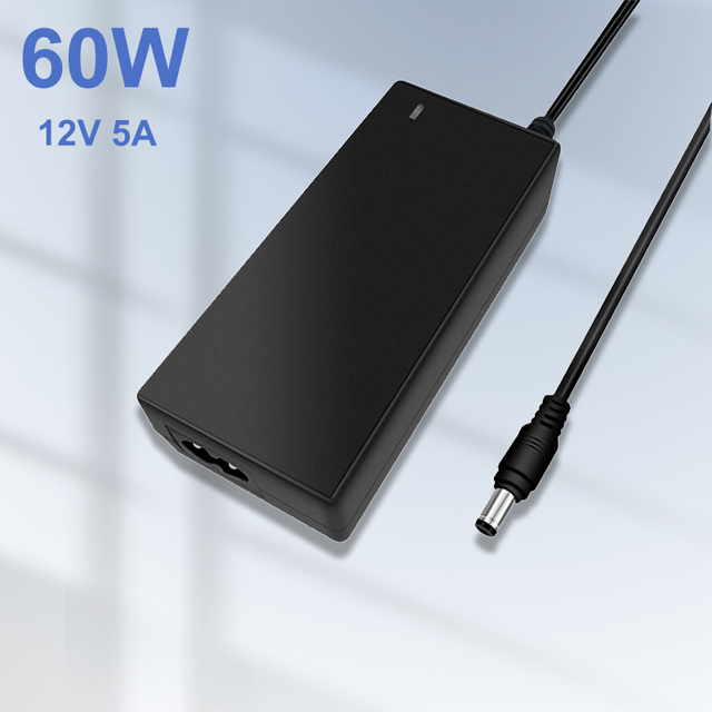 AC/DC 12V 5A Power Adapter 12Volt 5Amp 60W Adaptor Desktop Switch Supply for CCTV Camera
