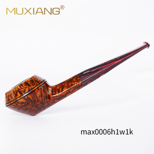 Muxiang Briarwood Smoking Pipe Straight Type With Vulcanized Rubber Mouthpiece For Tobacco Use - Product Image 3