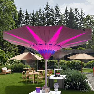 Parasol rond de luxe de qualité supérieure pour l'extérieur, forme de fleur, hôtel, LED, <span class=keywords><strong>tulipe</strong></span>, imperméable, avec lumière LED - Product Image 3