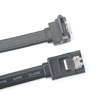 Kabel Data Serial Hard Drive SATA 7-pin Lurus dan Bengkok Versi 7-Pin Model Dapat Disesuaikan Bersertifikat Tembaga Murni Standar