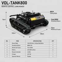 Tondeuse électrique sur chenilles VOL-TANK800, puissance 3000W, portée de 300M, pente de 45 degrés, machine de jardinage commerciale, directement de l'usine
