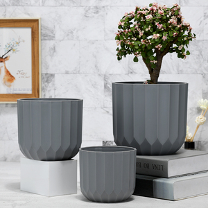 Maceta de plástico para jardín <span class=keywords><strong>suculentas</strong></span>, conjunto de macetas decorativas redondas y modernas para exteriores, venta al por mayor - Product Image 1