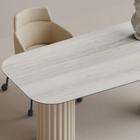 DEBO Mobilier moderne Table de salle à manger de jardin table basse décontractée simple