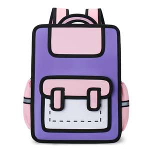 Hot Selling große Kapazität wasserdichte Multi-Pocket Oxford Schult asche Custom ized Fashion 2D Zeichnung Anime Comic Cartoon Rucksack - Product Image 5